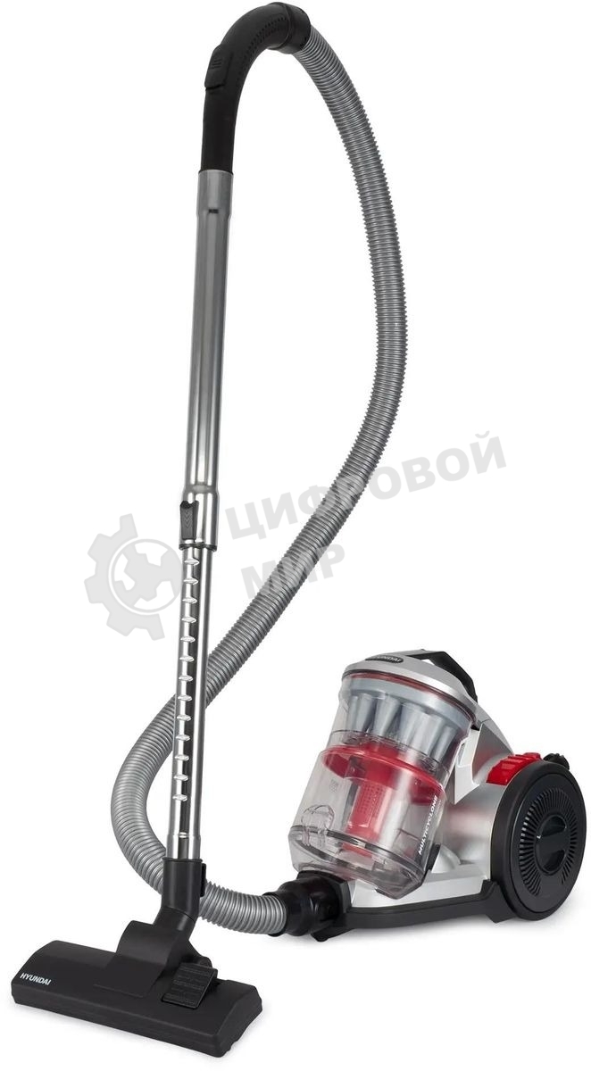 Пылесос Hyundai HYV-C2950 черный/красный, 380/2400 Вт, уборка сухая, пылесборник контейнер 3.5 л