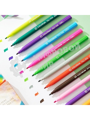 Фломастеры Deli EC10010 ColoRun, вентилируемый колпачок, 18 цветов, коробка с европодвесом