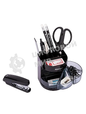 Настольный набор Deli E38253 (12 предметов) пластик, черный