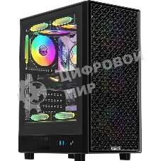 Компьютерный корпус Formula V Line MANA Dynamic Black AR, ATX, TYPE-C*1, USB3.0*2, FRONT 3x120мм ARGB, REAR 1x120мм ARGB