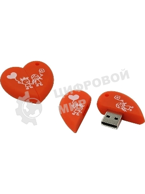 Флешка USB SmartBuy Wild Heart (SB64GBHeart), 64GB, USB 2.0, R/W 25/15, красный