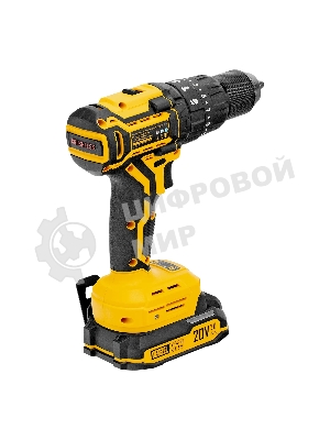 Дрель-шуруповерт Denzel CIDH-BL-20, 20 В, 2 Ач, 80 Нм, бесщеточный, ударный