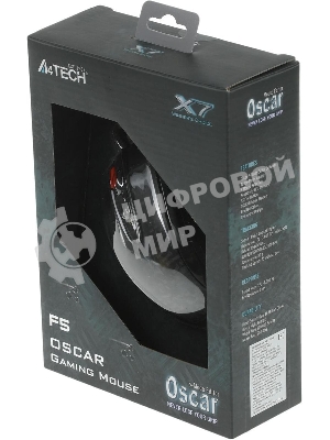 Мышь проводная A4Tech F5 черный, 3000 dpi, USB, кнопки - 7