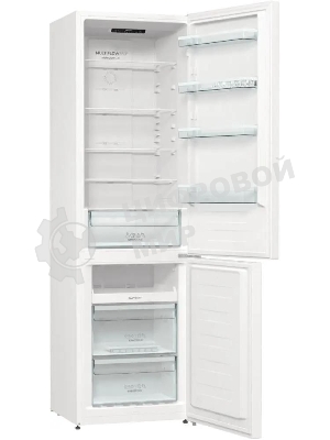 Холодильник Gorenje NRK6201PW4 белый двухкамерный 235/96л морозилка снизу, No Frost