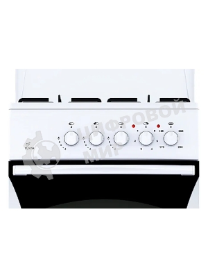 Плита комбинированная Flama RK 23-101 W белый, конфорок 4 шт, духовка 50 л, 50 см x 85 см x 60 см