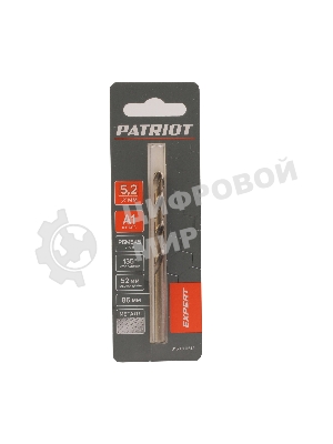 Сверло PATRIOT EXPERT по металлу, Р6М5К5, 5,2 мм, 1 шт в блистере