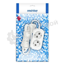 Удлинитель бытовой Smartbuy (SBE-10-2-02-N) 2 гнз х 2,0 м (10А/2.2 кВт, ПВС 2х1.0)