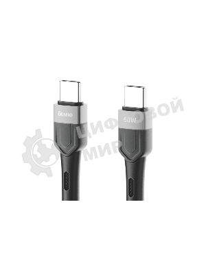 Кабель OLMIO BOLT, Type-C - Type-C, 60W, 1.2м, тканевая оплетка, черный