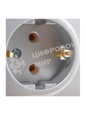 Розетка 2-м AtlasDesign с заземл. 16А в сборе алюм. SchE ATN000324