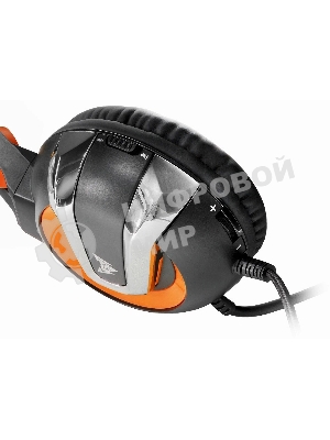 Гарнитура Crown CMGH-3003 чёрный/оранжевый, проводная, подсветка