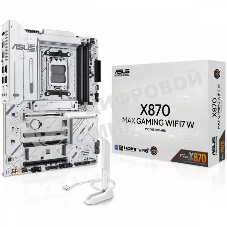Материнская плата ASUS X870 MAX GAMING WIFI7 W, AM5, AMD X870, 4xDDR5, 4xSATA, 3xM.2, 1xPCIe 5.0 x16, 2xPCIe 4.0 x16, 1xPCIe 3.0 x16, 1xHDMI, 2xUSB Type-C (Display), 1x2.5Gb LAN, Wi-Fi 7, Bluetooth 5.4, 2xUSB-C 40Gbps, 1xUSB-A 10Gbps, 3xUSB-A 5Gbps, 4xUSB-A 2.0, 3x3.5 мм, 7.1, ATX