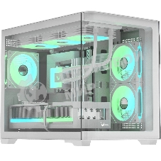 Компьютерный корпус AeroCool/Formula Crystal U2M Floe белый без БП mATX 1xUSB 3.0 audio bott PSU