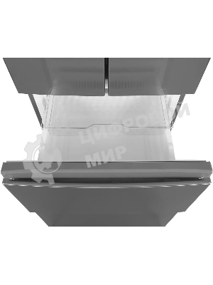 Холодильник Hyundai CM40043F нержавеющая сталь трехкамерный 224/113 л морозилка снизу, No Frost, Side by Side