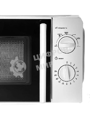 Микроволновая печь Delta DL-86L20 белый, 20 л, 700 Вт, переключатели - поворотный механизм