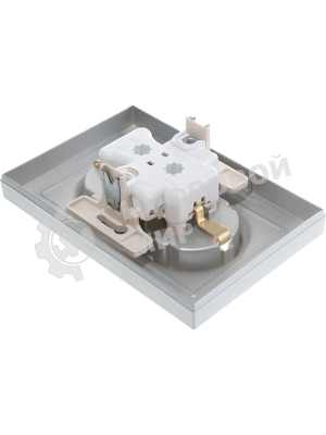 Розетка 2-м AtlasDesign с заземл. 16А в сборе алюм. SchE ATN000324