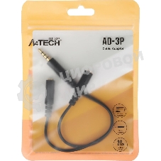 Адаптер аудио A4Tech AD-3P 2xJack 3.5 (f)/Jack 3.5 (m) 0.2м. черный