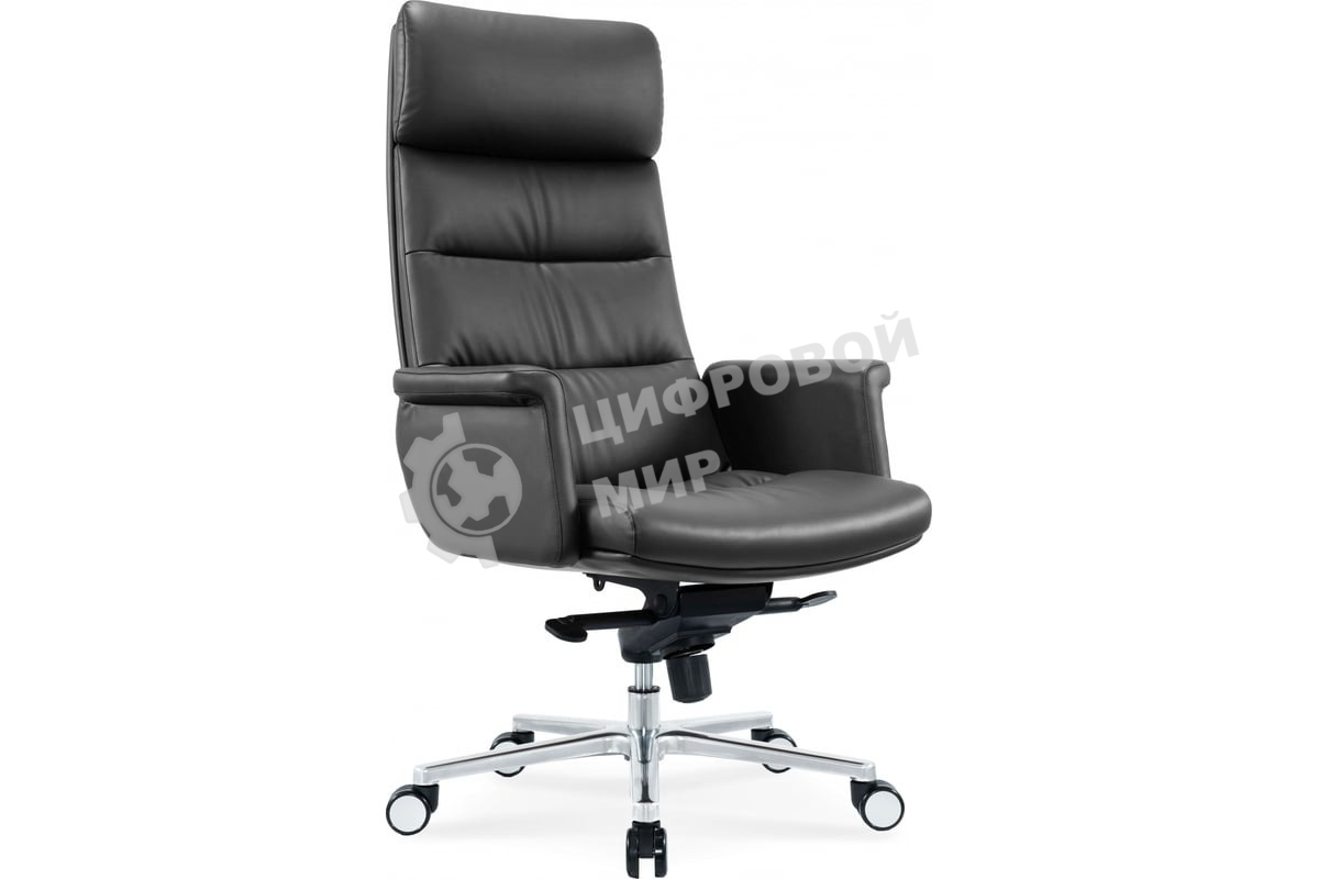 Кресло Cactus CS-LBK-AMSTERDAM черный, кожа, 120 кг, подголовник, механизм качания