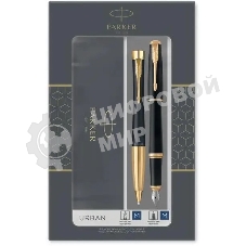 Набор ручек Parker Urban Core FK200 (CW2093381) Muted черный GT сталь нержавеющая, подарочная коробка ручка перьевая, ручка шариковая