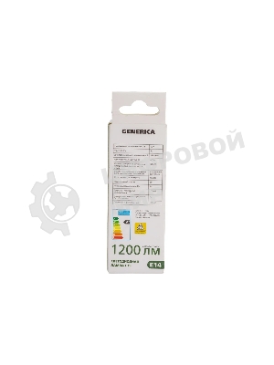 Лампа светодиодная GENERICA LL-C35-12-230-40-E14-G C35 12 Вт свеча 4000К E14 230В