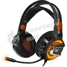 Гарнитура Crown CMGH-3003 чёрный/оранжевый, проводная, подсветка