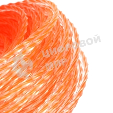 Леска Duoline D 1,6 мм L 15 м (скрученный квадрат, двухцветная, красная жила) на пластиковой обойме, блистерн.тип