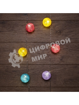 Тайские фонарики Neon-night Фейерверк 5 м, 25 LED, прозрачный ПВХ, теплый белый, питание USB