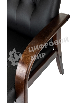 Кресло офисное Бюрократ T-9928WALNUT-CF черный, кожа, на ножках, дерево