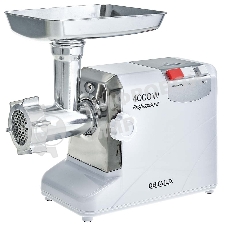 Мясорубка электрическая DELTA LUX DE-604M белый, 4000 Вт, 2.5 кг/мин, реверс, защита от перегрузки, насадки - 5