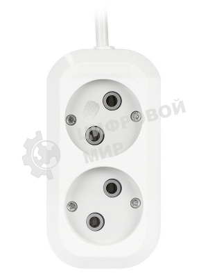 Удлинитель бытовой Smartbuy (SBE-10-2-05-N) 2 гнз х 5,0 м (10А/2.2 кВт, ПВС 2х1.0)