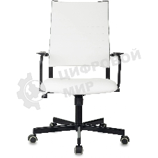 Кресло руководителя Бюрократ CH BALANCE белый экокожа крестов. металл черный