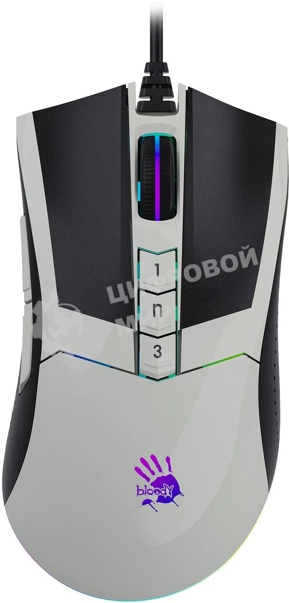 Мышь проводная A4Tech Bloody W90 Max белый/черный, 10000 dpi, USB, кнопки - 10