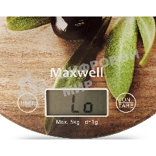 Весы кухонные электронные Maxwell MW-1468(BN) 5 кг, пластик, рисунок