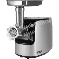 Мясорубка электрическая Rondell RDE-1458 серый, 3000 Вт, 3.5 кг/мин, реверс, защита от перегрузки, металлический лоток, насадки - 5