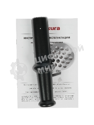 Мясорубка электрическая Sakura SA-6419BK Premium серебристый/черный, 2000 Вт, 2.0 кг/мин, реверс, защита от перегрузки, насадки - 2