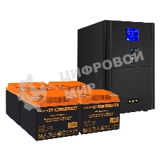 Комплект источника бесперебойного питания Exegate EX295990RUS + батарея 45Aч EX285666RUS 4шт (инвертор, синус, для котла) ExeGate SineTower SZ-3000.LCD.AVR.3SH.1C13.RJ.USB <3000VA/2400W, чистый синусоида, LCD дисплей, AVR, 3хSchuko+1хC13, RJ45/11, USB, линейно-интерактивный, черный> + батарея ExeGate HRL 12-45 (12В, 45Ач) 4шт