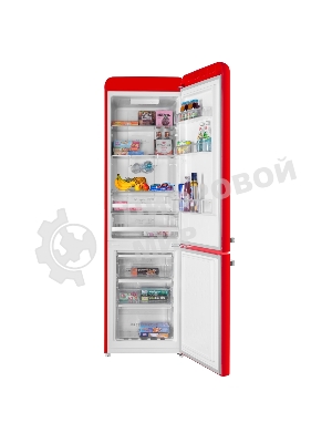 Холодильник Maunfeld MFF186NFRR красный двухкамерный 181/71л морозилка снизу, No Frost