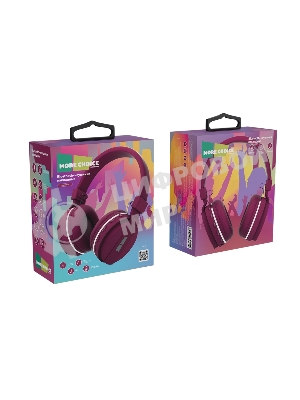 Беспроводные наушники MORE CHOICE HW15 вишневый, накладные, Bluetooth, до 6 ч