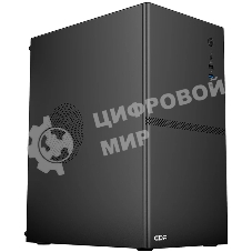 Компьютерный корпус CBR mATX Minitower V863, без БП, 1хUSB 3.0 Type C, 1хUSB 3.0, 1хUSB 2.0, HD Audio+Mic, черный PCC-MATX-V863-WPSU