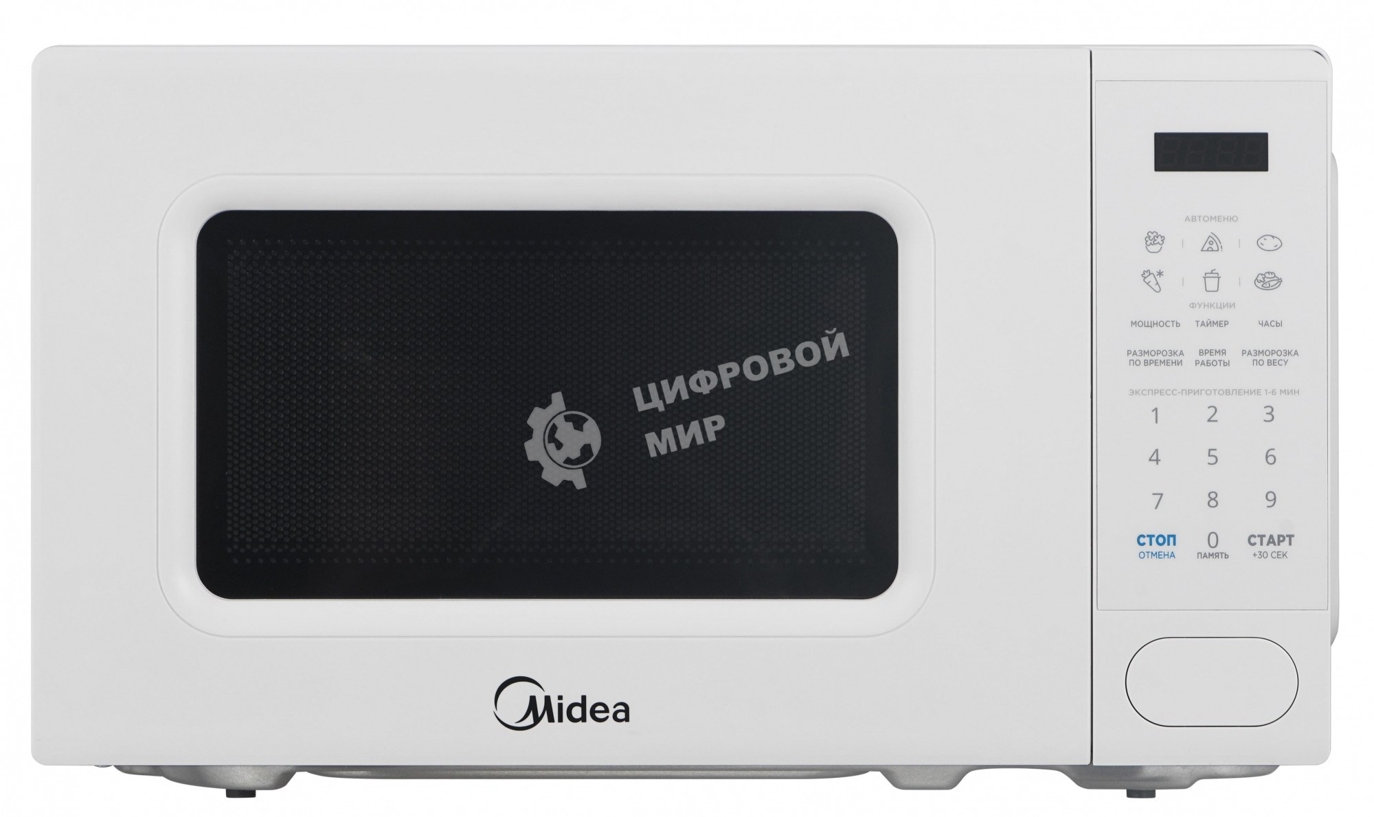 Микроволновая печь Midea EM720C2PR-W белый, 20 л, 700 Вт, переключатели - сенсор