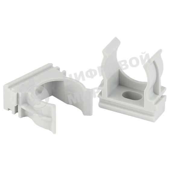 Держатель для труб (клипса) ЭРА CLIP-16 cерая d16 мм