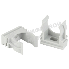 Держатель для труб (клипса) ЭРА CLIP-16 cерая d16 мм