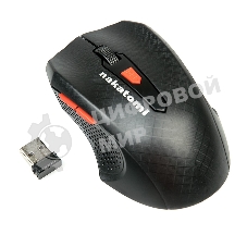 Мышь беспроводная Nakatomi MRON-07U черный, 1600 dpi, радиоканал, USB, кнопки - 5