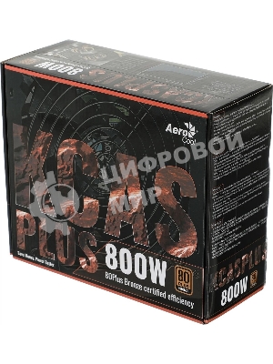 Блок питания Aerocool/Formula KCAS-800W, 800Вт, PLUS 80 PLUS Bronze, 120мм, черный