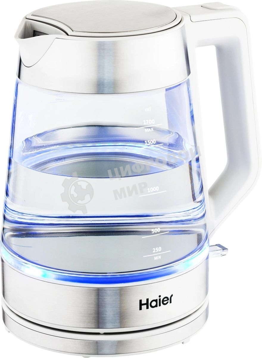 Чайник электрический Haier HK-500 1.7л. 2200Вт серый/белый корпус: стекло/пластик (TD0029955RU)