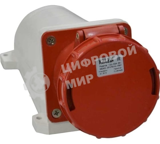 Розетка 135 63А 6h 380AC 3P+PE+N IP67 для монтажа на поверхность КЭАЗ 241221