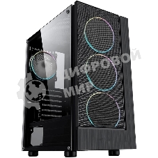 Компьютерный корпус AeroCool/Formula F-33RGb черный без БП ATX 3x120мм 2xUSB 2.0 1xUSB 3.0 audio bott PSU