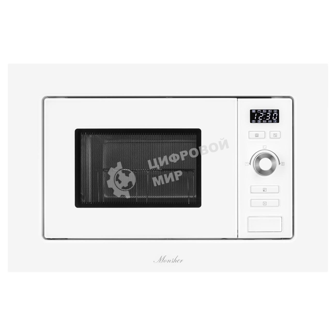 Микроволновая печь встраиваемая MONSHER 201 W 20 л, 800-1250 Вт, гриль, 8 программ, белый