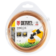 Леска для триммера Denzel круглая, 2,7мм х 15м, блистер