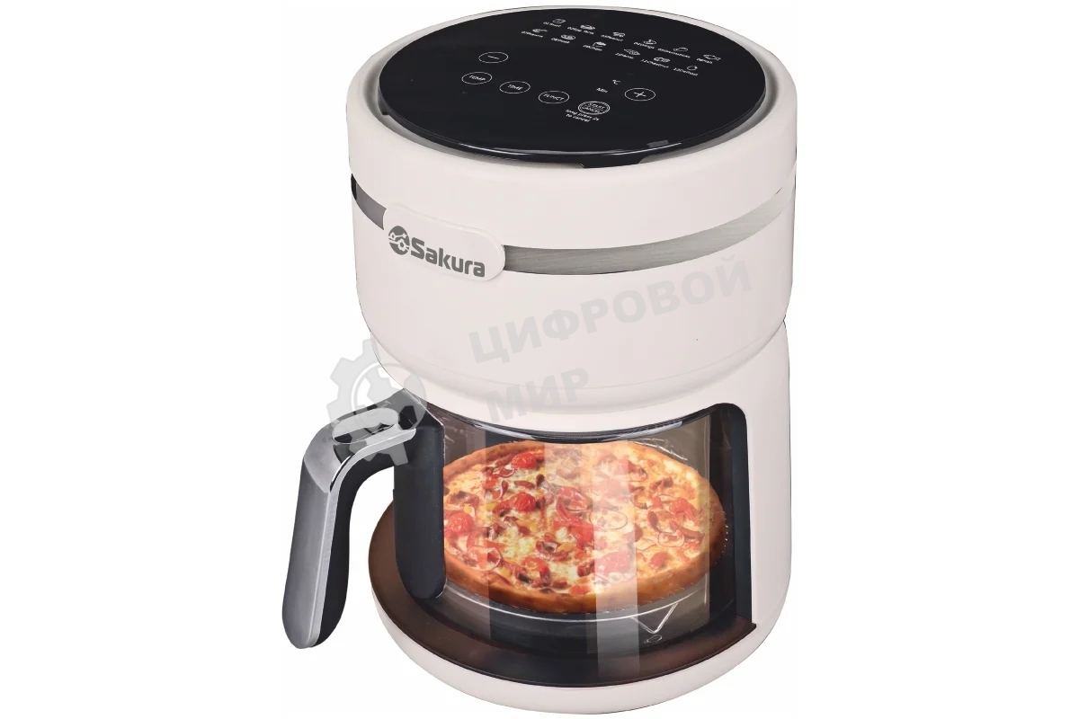 Аэрогриль Sakura SA-7682W черный, 1200 Вт, 3 л, сенсор, 12 программ