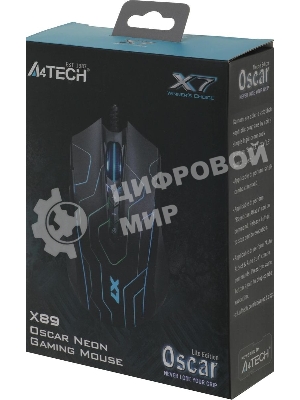 Мышь проводная A4Tech X89 Maze черный, 2400 dpi, USB, кнопки - 8